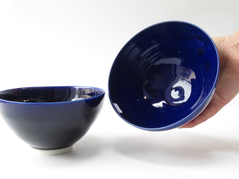 Set of 2 Cobalt Breakfast Bowls (No 9)