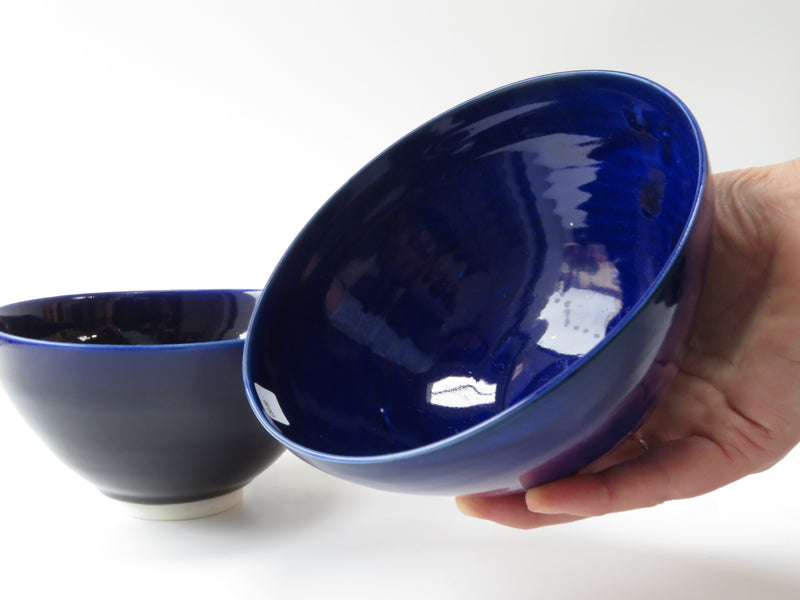 Set of 2 Cobalt Breakfast Bowls (No 9)