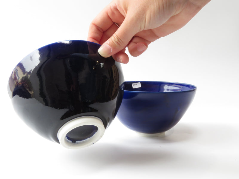 Set of 2 Cobalt Breakfast Bowls (No 9)