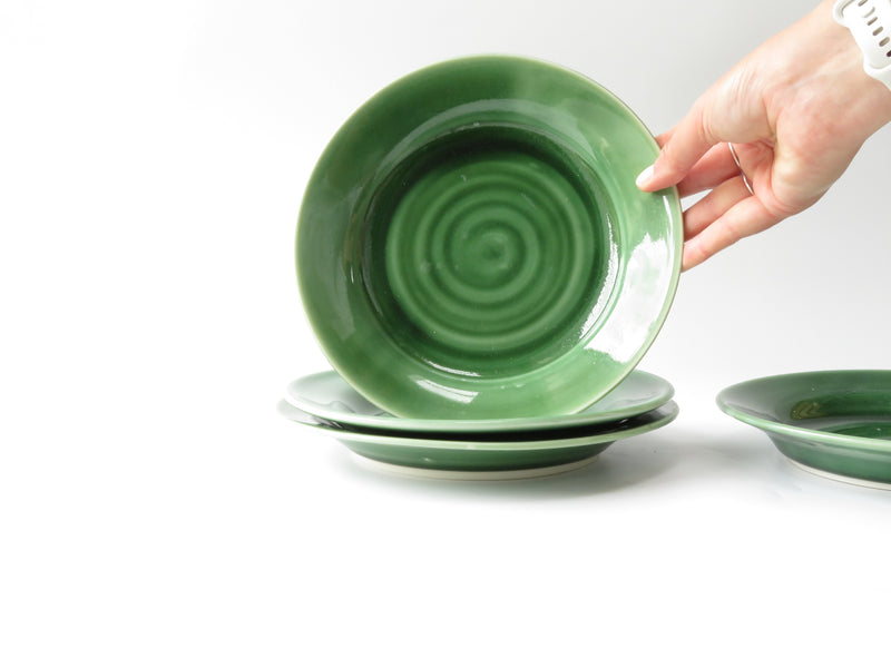 Set of 4 Green Breakfast Plates (No 1)