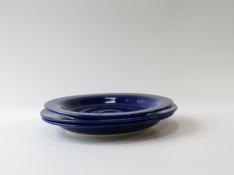 Set of 3 Cobalt Breakfast Plates (No 3)