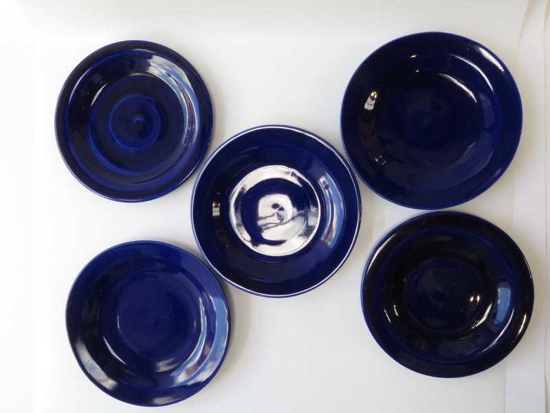 Set of 5 Cobalt Breakfast Plates (No 16)